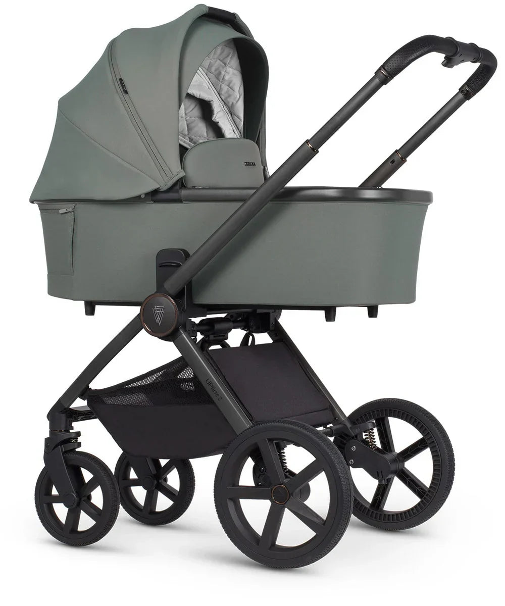 Venicci Upline2 Pushchair, Carrycot + Accessories Travel System Bundle - Aloe