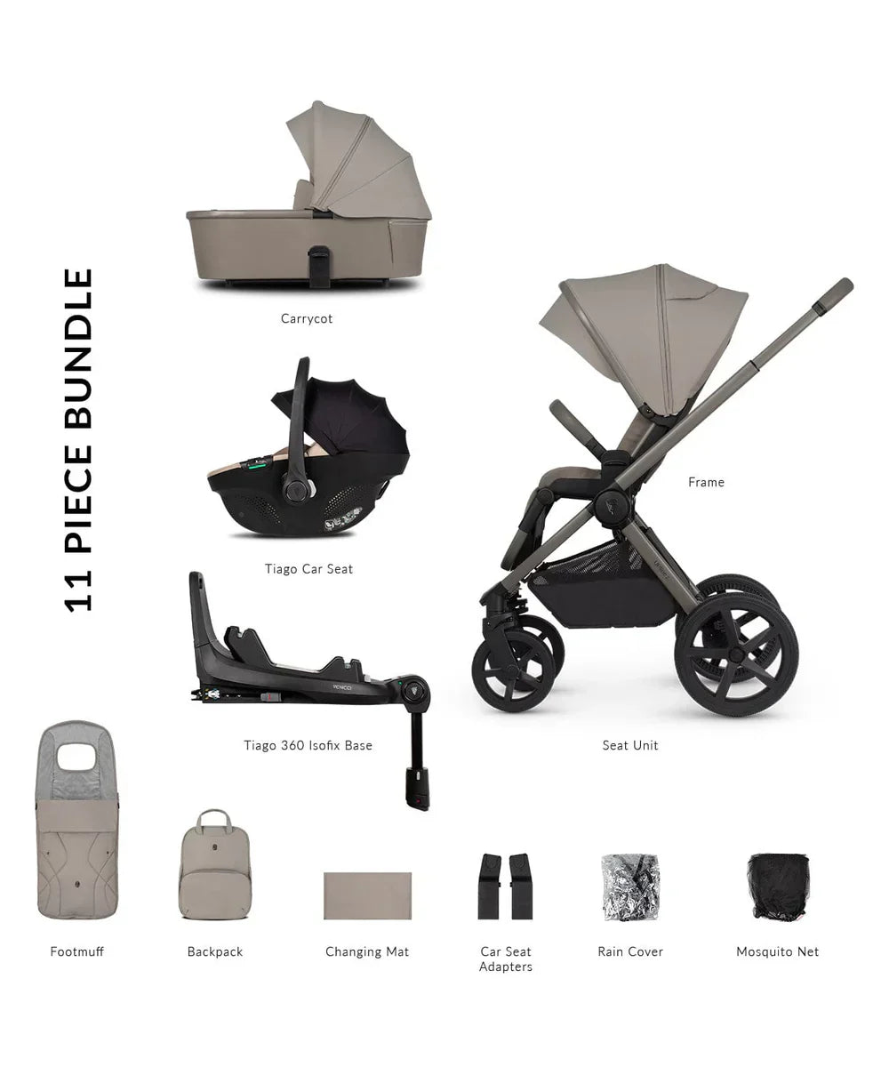 Venicci Upline2 4in1 Travel System Inc 360 Base - Taupe