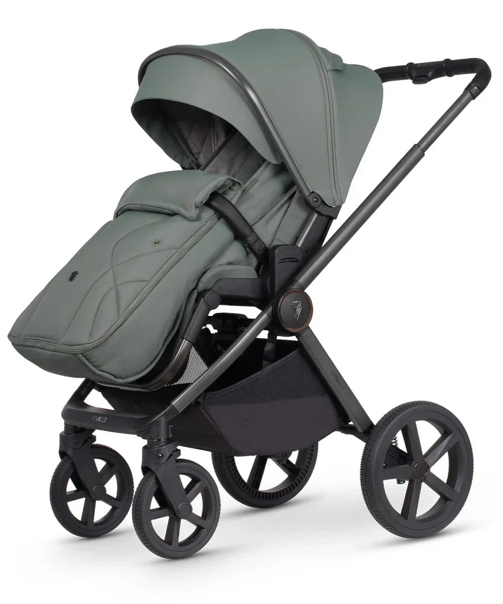 Venicci Upline2 Pushchair, Carrycot + Accessories Travel System Bundle - Aloe