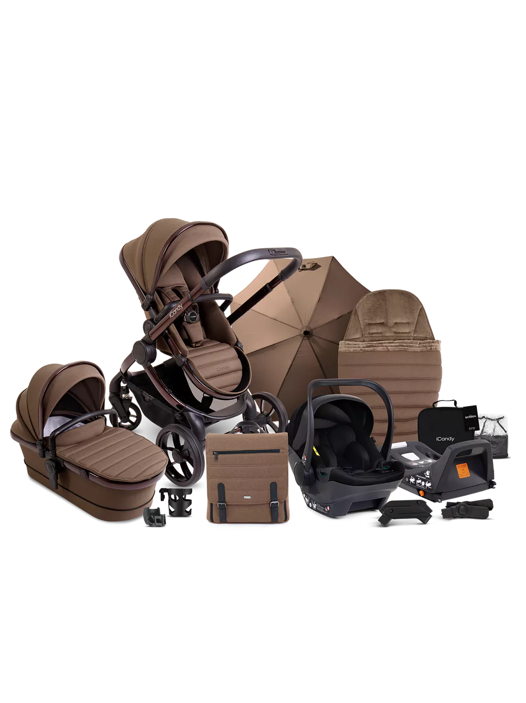 iCandy Peach 7 Pushchair and Carrycot - Complete Car Seat Bundle - Coco